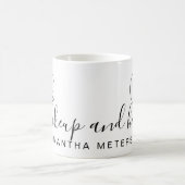 Black white logo minimalist makeup name coffee mug (Center)