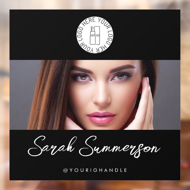 Black White Logo Photo Makeup Studio Window Cling (Sheet 2)