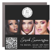 Black White Logo QR Code 3 Photo Makeup Studio