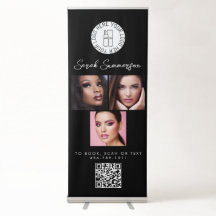 Black White Logo QR Code 3 Photo Makeup Studio