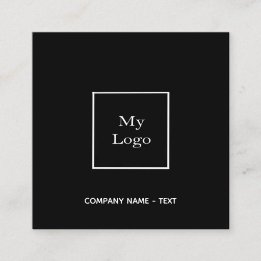 Black white logo QR code elegant Square Business Card | Zazzle