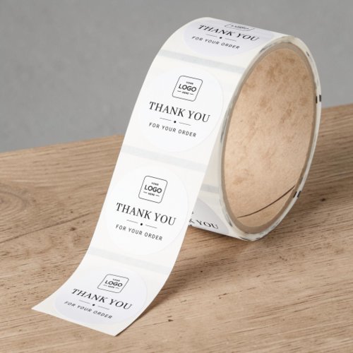 Black White Logo Thank You Business Company Classic Round Sticker