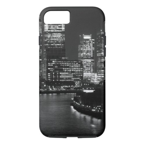 Black White London City Night UK Travel iPhone 87 Case