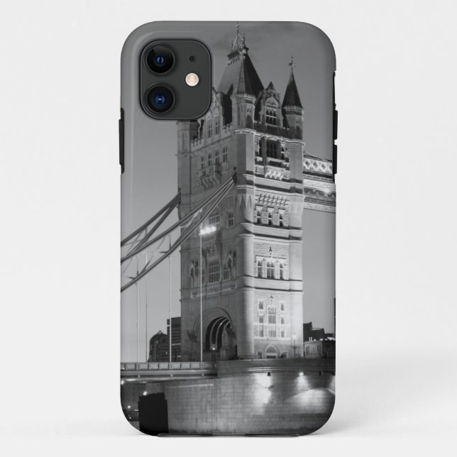 Black White London Tower Bridge Case-Mate iPhone Case (Back)