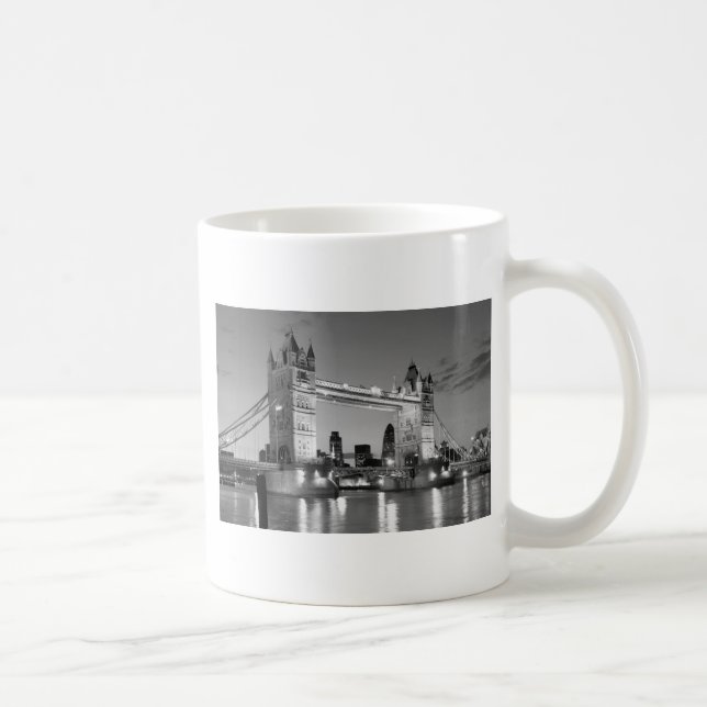 Black White London Tower Bridge Coffee Mug (Right)