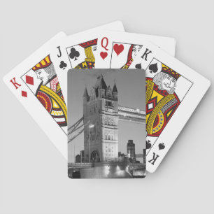 Black White London Tower Bridge Poker Cards