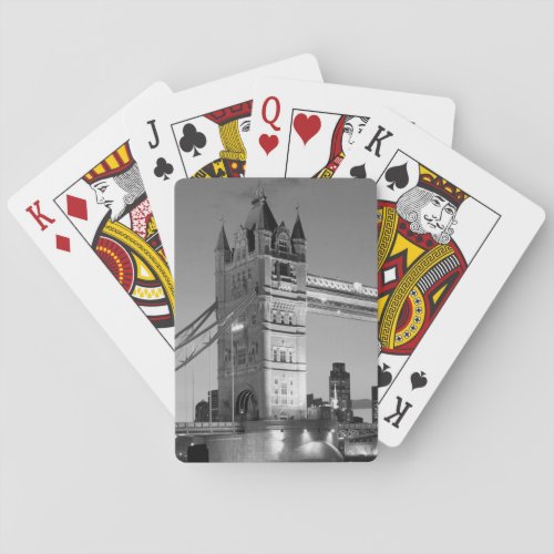 Black White London Tower Bridge Poker Cards