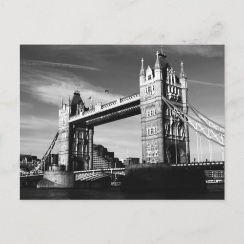 Black  White London Tower Bridge Postcard