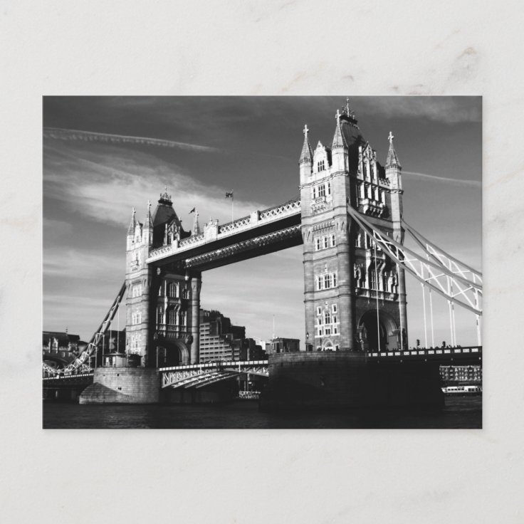 Black & White London Tower Bridge Postcard | Zazzle