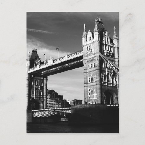 Black  White London Tower Bridge Postcard