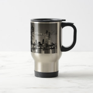 Black White London Tower Bridge Travel Mug