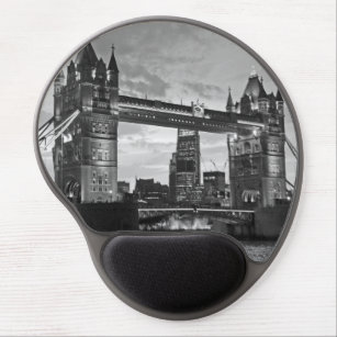 Black White London Tower Bridge UK Travel Gel Mouse Pad