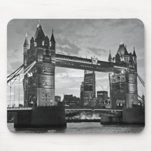 Black White London Tower Bridge UK Travel Mouse Pad