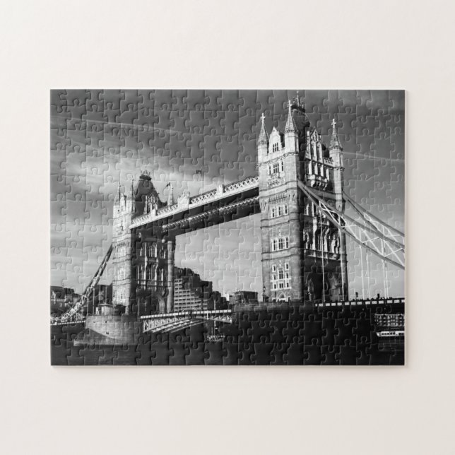 Black White LondonTower Bridge Art Travel Jigsaw Puzzle (Horizontal)