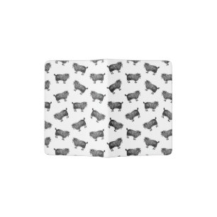 Black & White Longhaired Goats Angora Goat Pattern Passport Holder