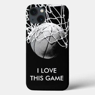 Black & White Love Basketball iPhone 13 Case