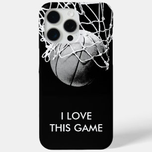 Black & White Love Basketball iPhone 15 Pro Max Case