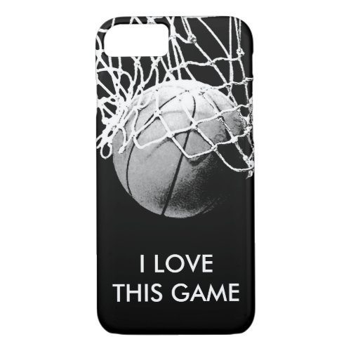 Black  White Love Basketball iPhone 7 Case