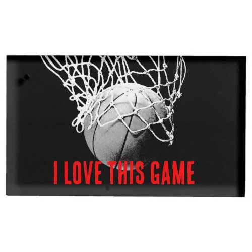 Black  White Love Basketball Place Card Holder