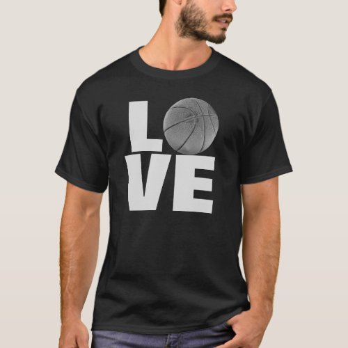 Black White Love Basketball T_Shirt