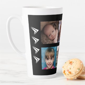 Black white love being a Grandad with photos Latte Mug