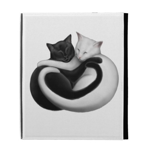 Black & White Love Cats iPad Case (Front)
