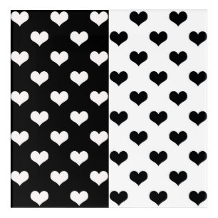 Black White Love Heart Pattern Acrylic Print