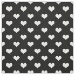 Black White Love Heart Pattern Design  Fabric