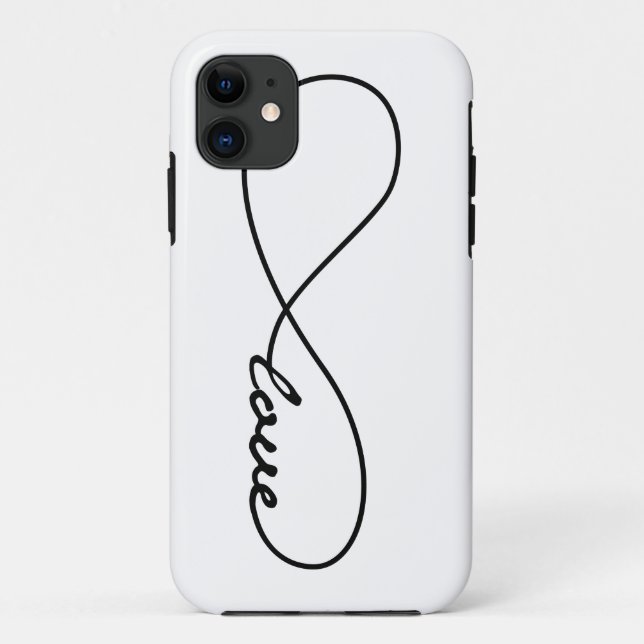 Black & White Love Infinity iPhone Case (Back)