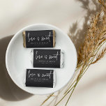 Black & White Love Is Sweet Personalized Wedding Hershey's Miniatures<br><div class="desc">Share a sweet treat with your guests with these personalized wedding favor chocolate bars. Design features "love is sweet" in modern handwritten script lettering,  with your names and wedding date beneath. Colorway: Ash,  a soft black.</div>