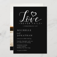 Black White Love Never Fails Bible Photo Wedding