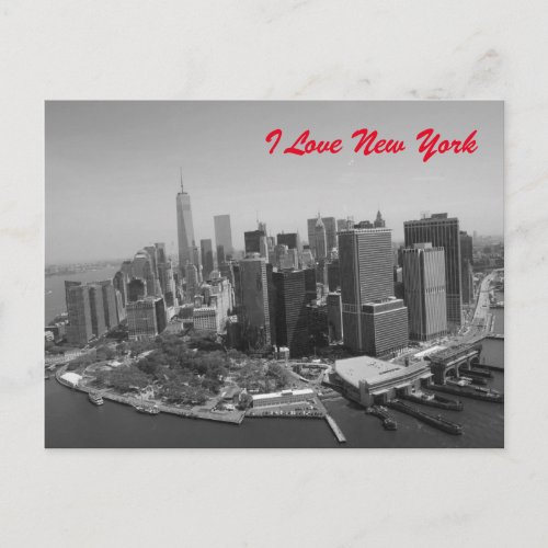 Black White Love New York City Postcard