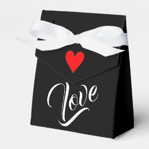 Black & White Love with Heart Tent Favor Box