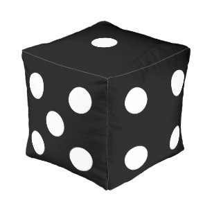 Black & White Lucky Dice - Choose your colors Pouf