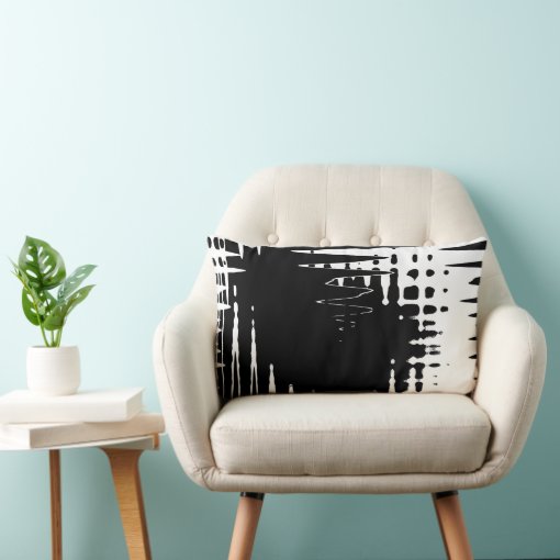 Black & White Lumbar Pillow Zazzle