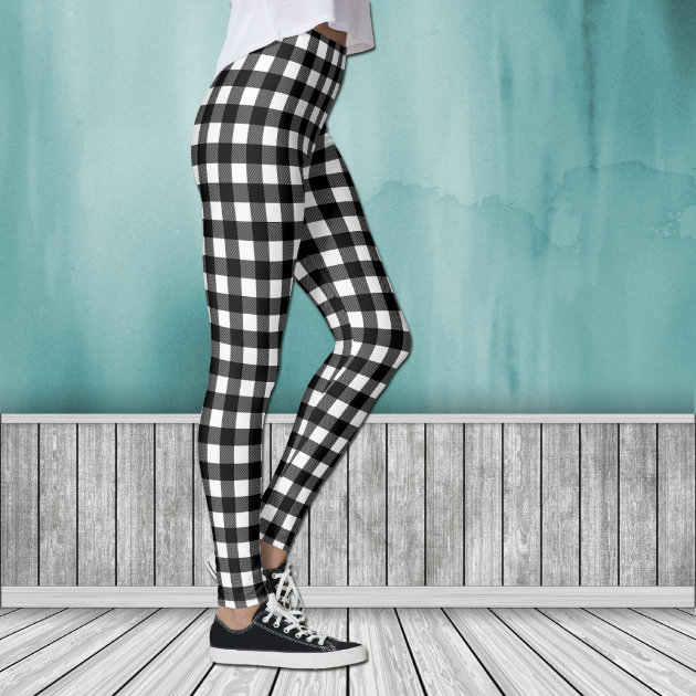 Black and white shop buffalo plaid leggings