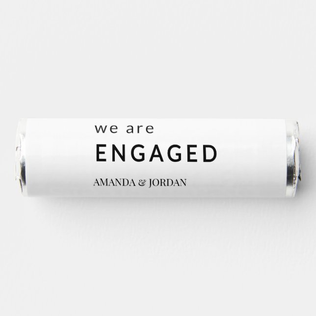  Black & White Luxe Minimalist Engagement  Breath Savers® Mints (Front)