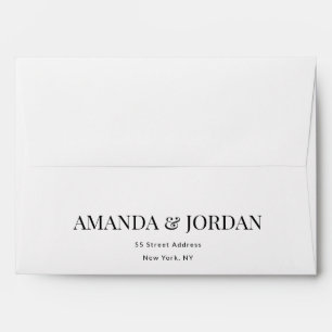 Black & White Luxe Minimalist Engagement Envelope