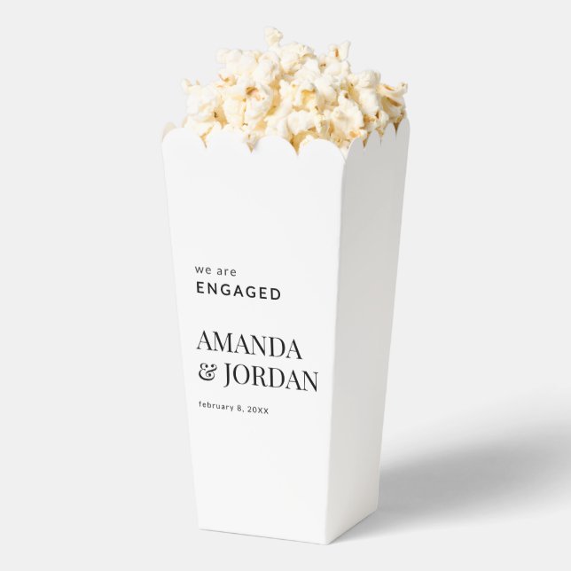  Black & White Luxe Minimalist Engagement  Favor Boxes (Popped)
