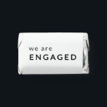 Black & White Luxe Minimalist Engagement  Hershey's Miniatures<br><div class="desc">Make your engagement party unforgettable with these luxe minimalist Hershey’s Miniatures. Featuring a refined black and white design, these custom favors feature your names, the event date, or a simple phrase like “We Are Engaged” in clean, modern typography. Perfect for favor bags, each chocolate adds a subtle, sophisticated touch to...</div>