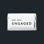 Black & White Luxe Minimalist Engagement  Hershey's Miniatures<br><div class="desc">Make your engagement party unforgettable with these luxe minimalist Hershey’s Miniatures. Featuring a refined black and white design, these custom favors feature your names, the event date, or a simple phrase like “We Are Engaged” in clean, modern typography. Perfect for favor bags, each chocolate adds a subtle, sophisticated touch to...</div>