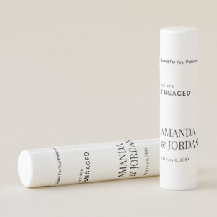  Black & White Luxe Minimalist Engagement  Lip Balm
