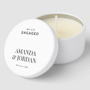  Black & White Luxe Minimalist Engagement  Mini Candle Favors