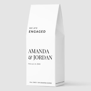  Black & White Luxe Minimalist Engagement  Roasted Coffee