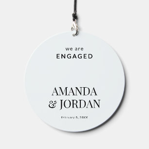 Black & White Luxe Minimalist Engagement  Wind Chime