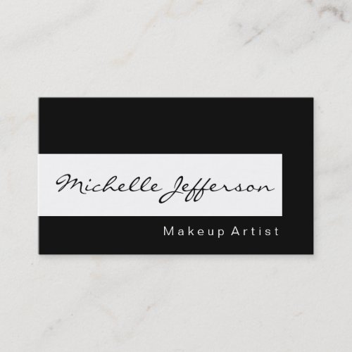 Black  White Makeup Artist Chic Business Card