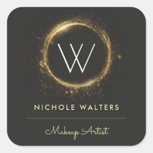 Black & White Makeup Artist Logo Sticker