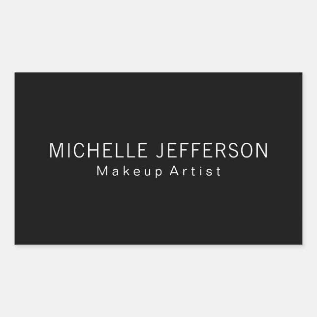 Black & White Makeup Artist Unique Business Rectangular Sticker (Front)