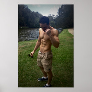 Black & White Male fitness poster