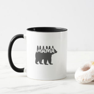 Black & White Mama Bear Silhouette Mug